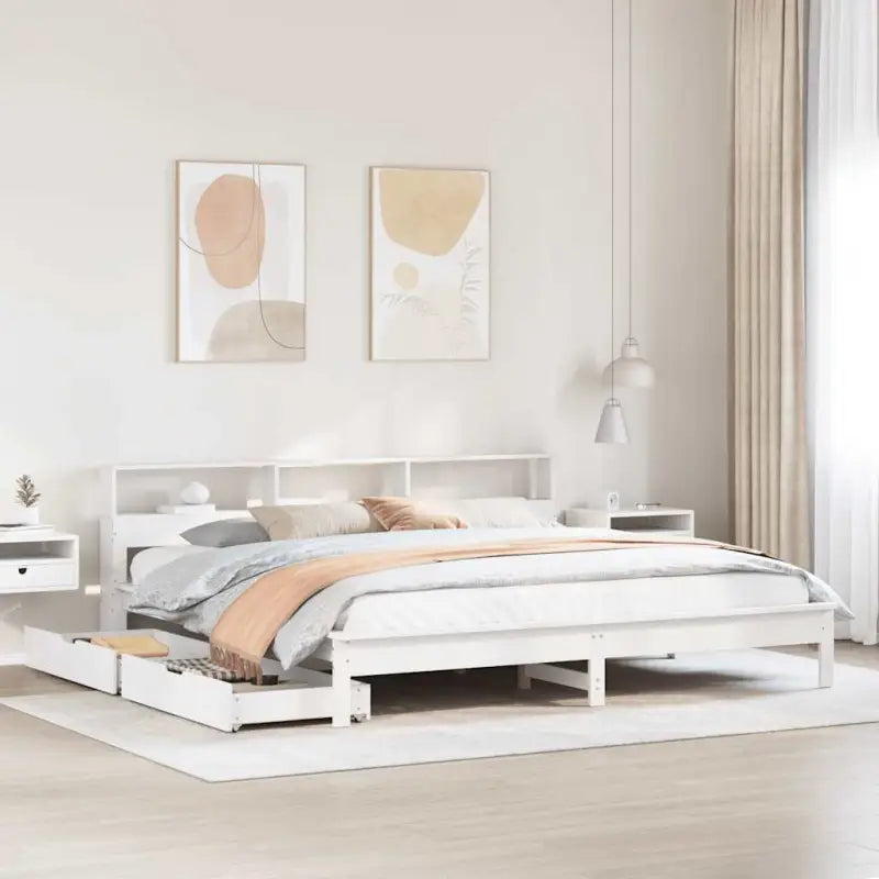 Bedden en bedframes met massief grenenhout voor optimale comfort - Wit / 180 x 200 cm - Bedden & bedframes