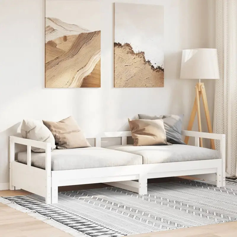 Bedden en bedframes met massief grenenhout voor praktische slaapoplossingen - Wit / 90 x 200 cm / Nee - Bedden &