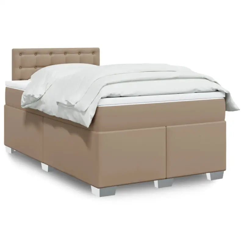 Bedden met grijs materiaal voor optimale nachtrust en duurzame vulling - Cappuccino / 120 x 200 cm / knoppwn - Bedden &