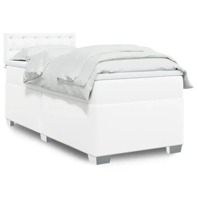 Bedden met grijs materiaal voor optimale nachtrust en duurzame vulling - Wit / 80 x 200 cm / knopen - Bedden & bedframes