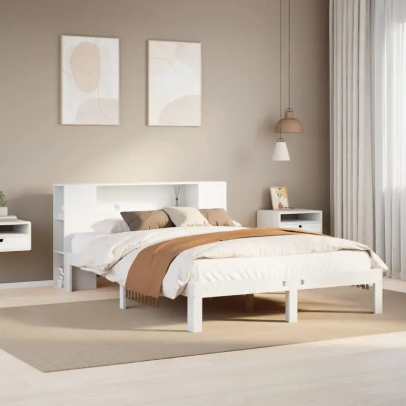 Bedden met massief grenenhout en optimale totale afmetingen - Wit / 120 x 200 cm - Bedden & bedframes