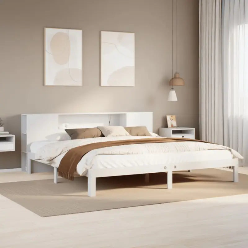 Bedden met massief grenenhout en optimale totale afmetingen - Wit / 200 x 200 cm - Bedden & bedframes