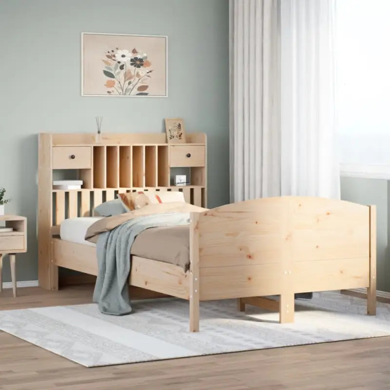 Bedden met massief grenenhout en ruime totale afmetingen - Naturel / 135 x 190 cm - Bedden & bedframes
