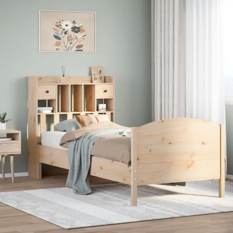 Bedden met massief grenenhout en ruime totale afmetingen - Naturel / 100 x 200 cm - Bedden & bedframes