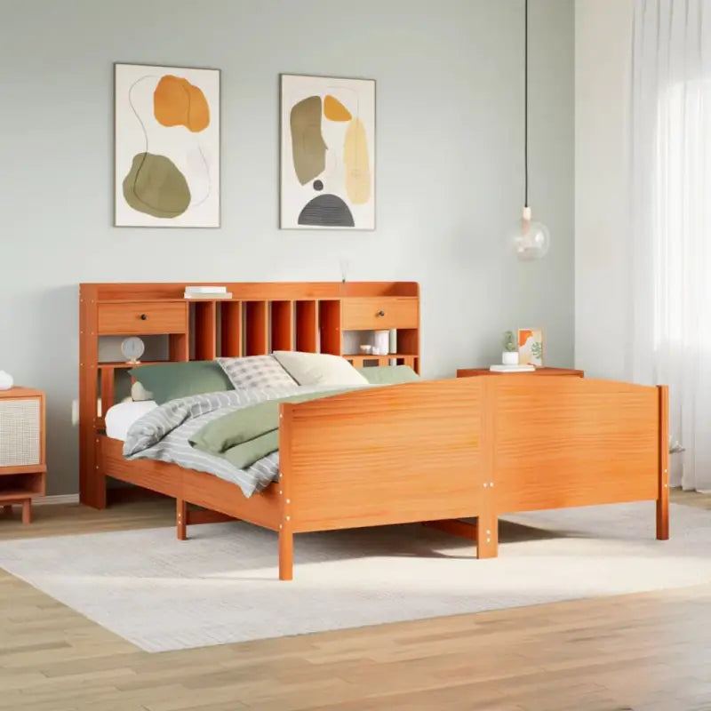 Bedden met massief grenenhout en ruime totale afmetingen - Wasbruin / 180 x 200 cm - Bedden & bedframes