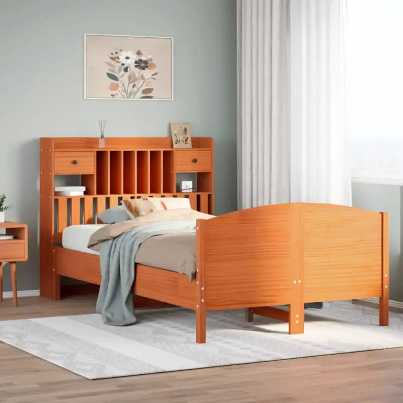 Bedden met massief grenenhout en ruime totale afmetingen - Wasbruin / 120 x 200 cm - Bedden & bedframes