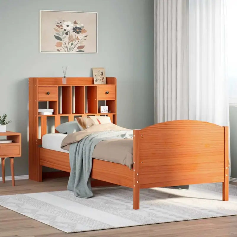Bedden met massief grenenhout en ruime totale afmetingen - Wasbruin / 75 x 190 cm - Bedden & bedframes