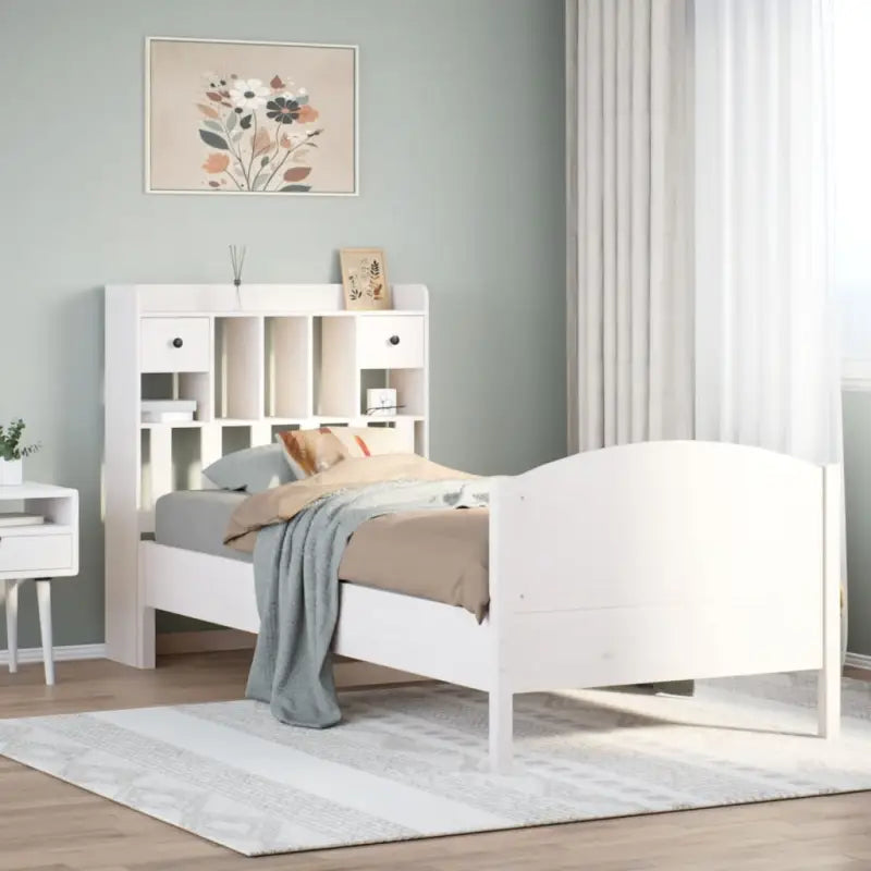 Bedden met massief grenenhout en ruime totale afmetingen - Wit / 100 x 200 cm - Bedden & bedframes