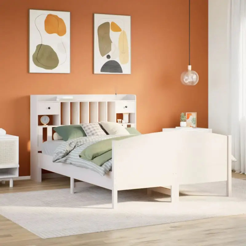 Bedden met massief grenenhout en ruime totale afmetingen - Wit / 150 x 200 cm - Bedden & bedframes