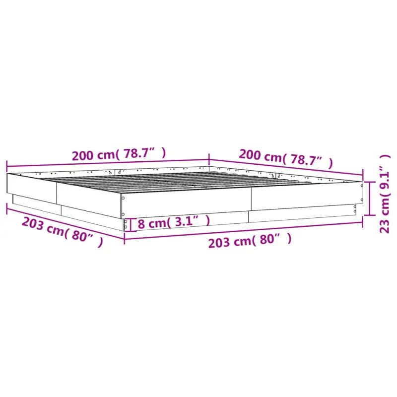Bedframe in Grijs Sonoma met duurzaam bewerkt hout voor comfortabele nachten - Bedden & bedframes