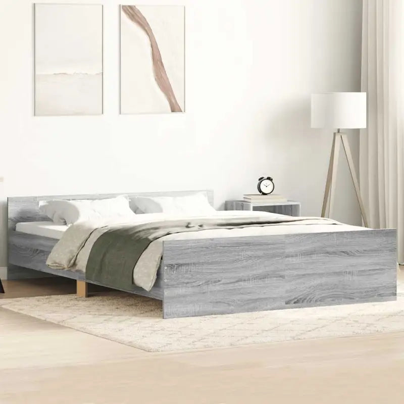 Bedframe in Grijs Sonoma voor een stevige en stabiele nachtrust - Grijs sonoma / 150 x 200 cm - Bedden & bedframes