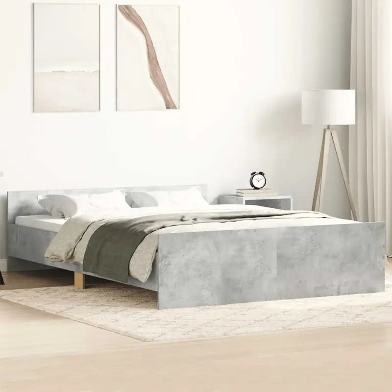 Bedframe in Grijs Sonoma voor een stevige en stabiele nachtrust - Betongrijs / 140 x 200 cm - Bedden & bedframes