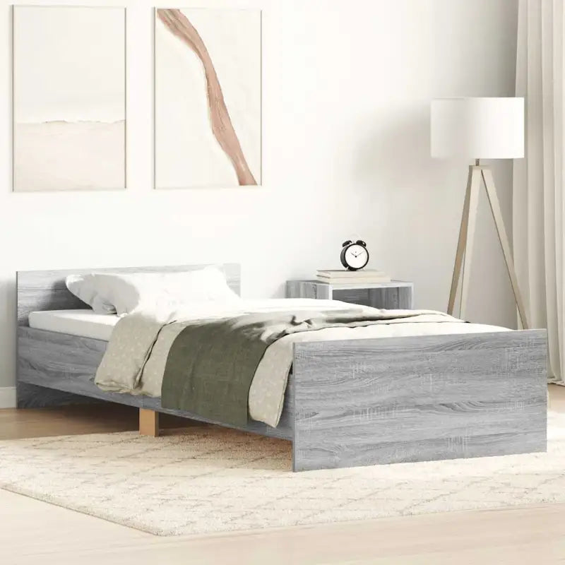 Bedframe in Grijs Sonoma voor een stevige en stabiele nachtrust - Grijs sonoma / 75 x 190 cm - Bedden & bedframes