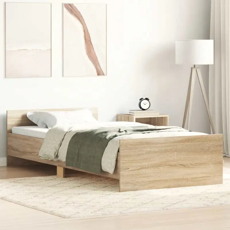 Bedframe in Grijs Sonoma voor een stevige en stabiele nachtrust - Sonoma eiken / 75 x 190 cm - Bedden & bedframes