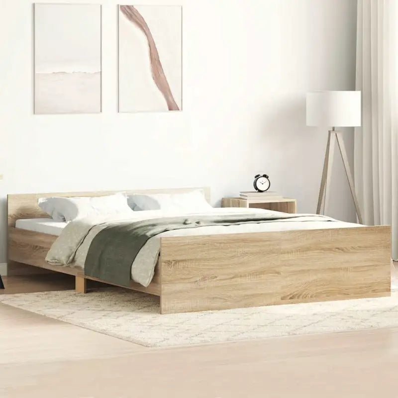 Bedframe in Grijs Sonoma voor een stevige en stabiele nachtrust - Sonoma eiken / 140 x 200 cm - Bedden & bedframes