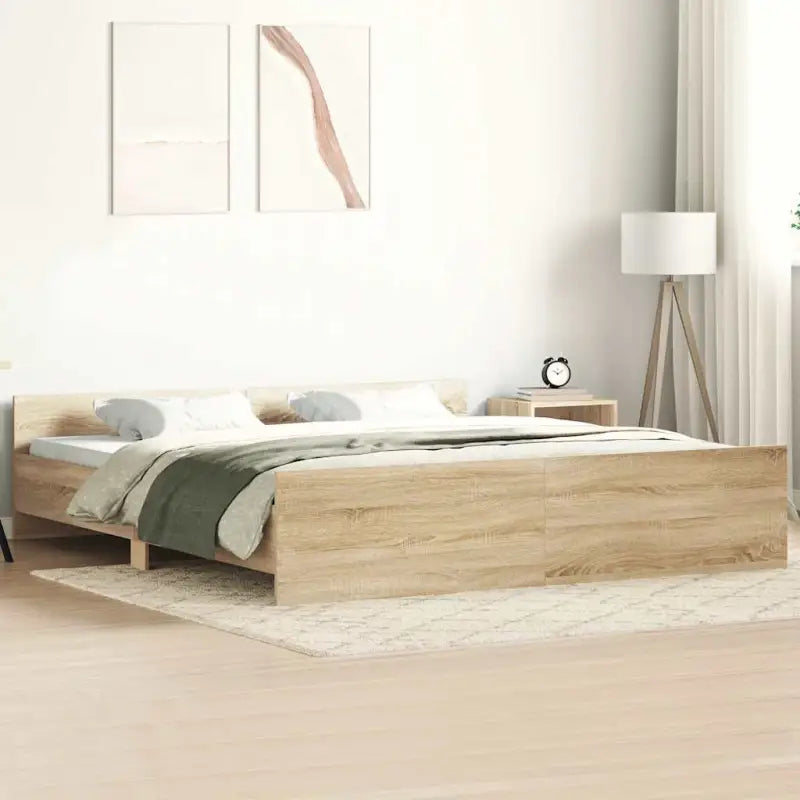 Bedframe in Grijs Sonoma voor een stevige en stabiele nachtrust - Sonoma eiken / 160 x 200 cm - Bedden & bedframes