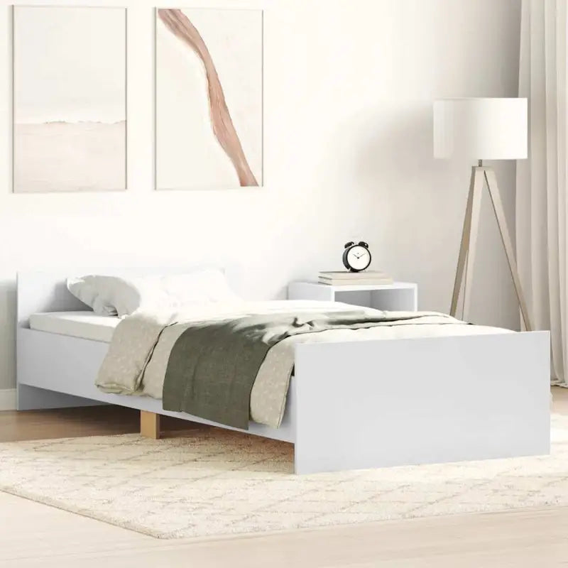 Bedframe in Grijs Sonoma voor een stevige en stabiele nachtrust - Wit / 90 x 190 cm - Bedden & bedframes