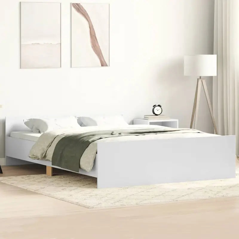 Bedframe in Grijs Sonoma voor een stevige en stabiele nachtrust - Wit / 135 x 190 cm - Bedden & bedframes