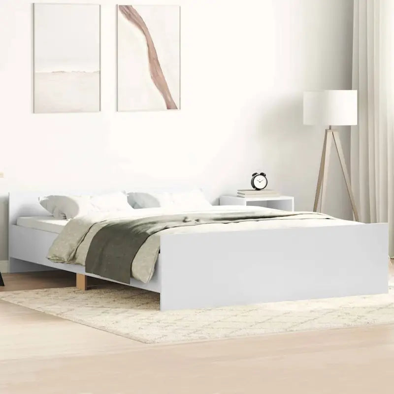 Bedframe in Grijs Sonoma voor een stevige en stabiele nachtrust - Wit / 120 x 200 cm - Bedden & bedframes