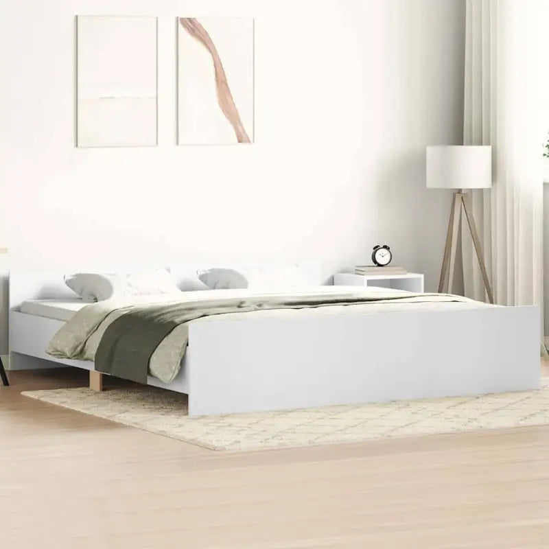Bedframe in Grijs Sonoma voor een stevige en stabiele nachtrust - Wit / 160 x 200 cm - Bedden & bedframes