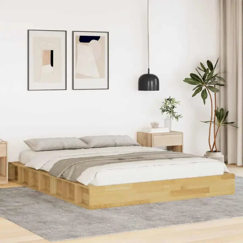 Bedframe in massief eikenhout voor een sterke en duurzame slaapkamer - 140 x 200 cm - Bedden & bedframes