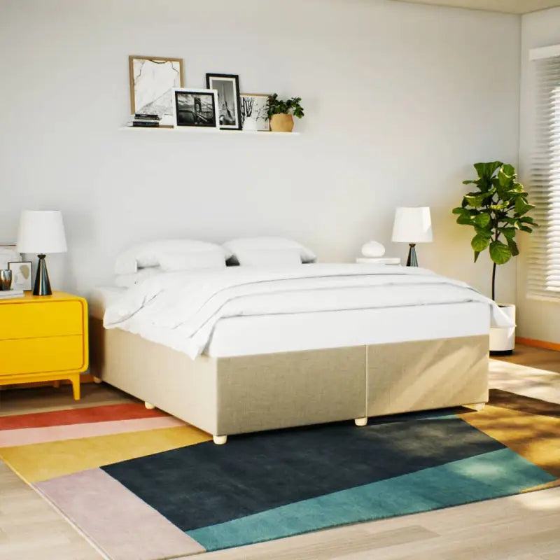Bedframe met ademend vermogen voor een comfortabele nachtrust - Crème / 180 x 200 cm - Bedden & bedframes