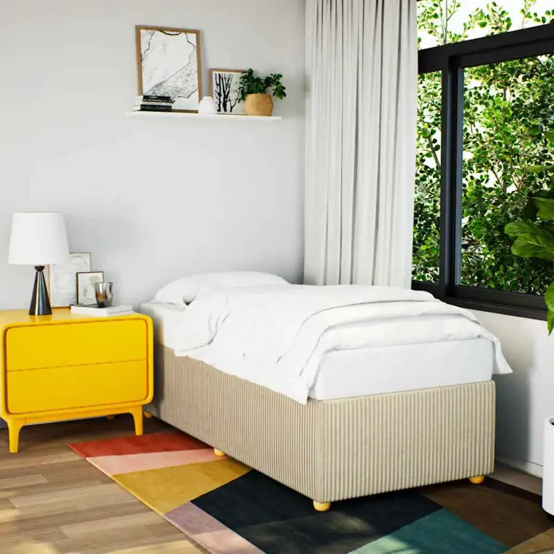 Bedframe met ademend vermogen voor een comfortabele nachtrust - Crème / 90 x 190 cm - Bedden & bedframes