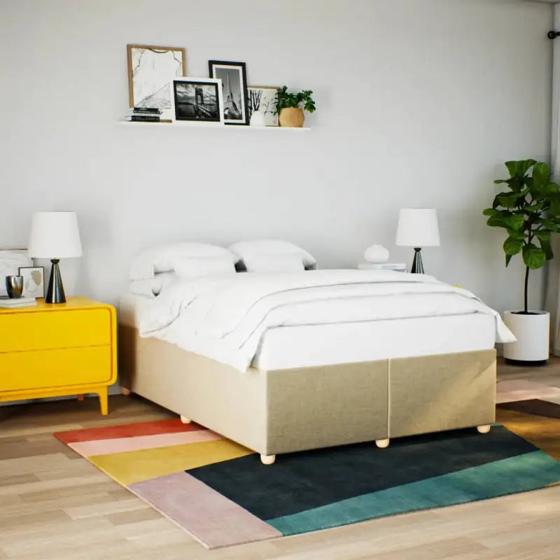Bedframe met ademend vermogen voor een comfortabele nachtrust - Crème / 140 x 200 cm - Bedden & bedframes