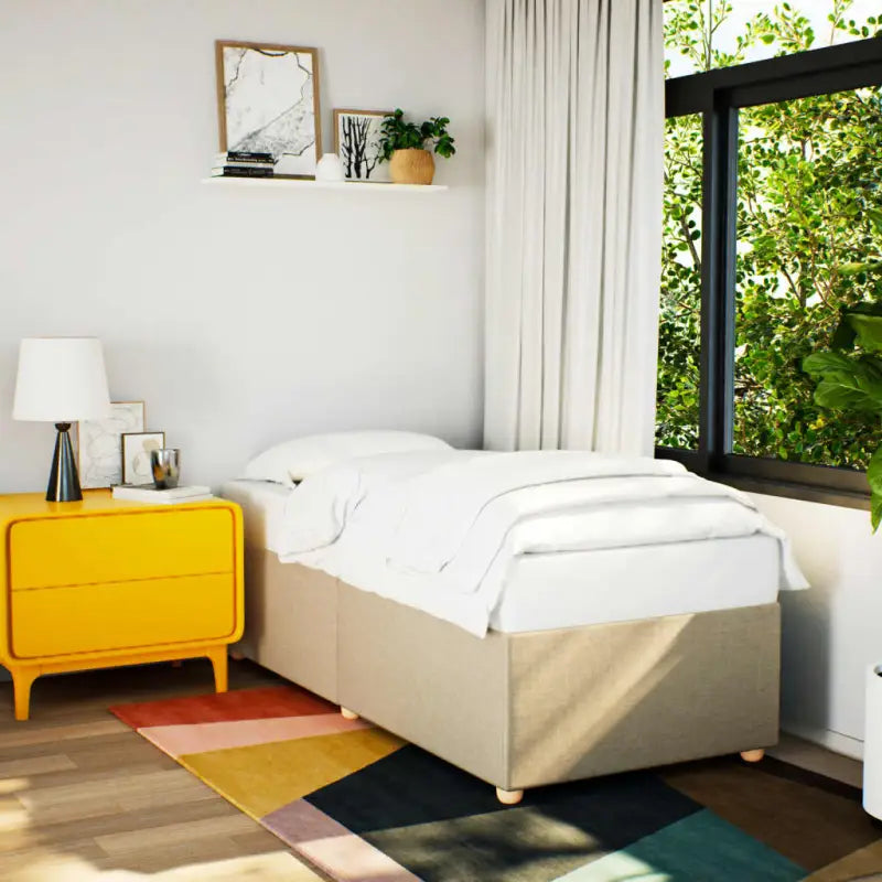 Bedframe met ademend vermogen voor een comfortabele nachtrust - Crème / 90 x 190 cm - Bedden & bedframes