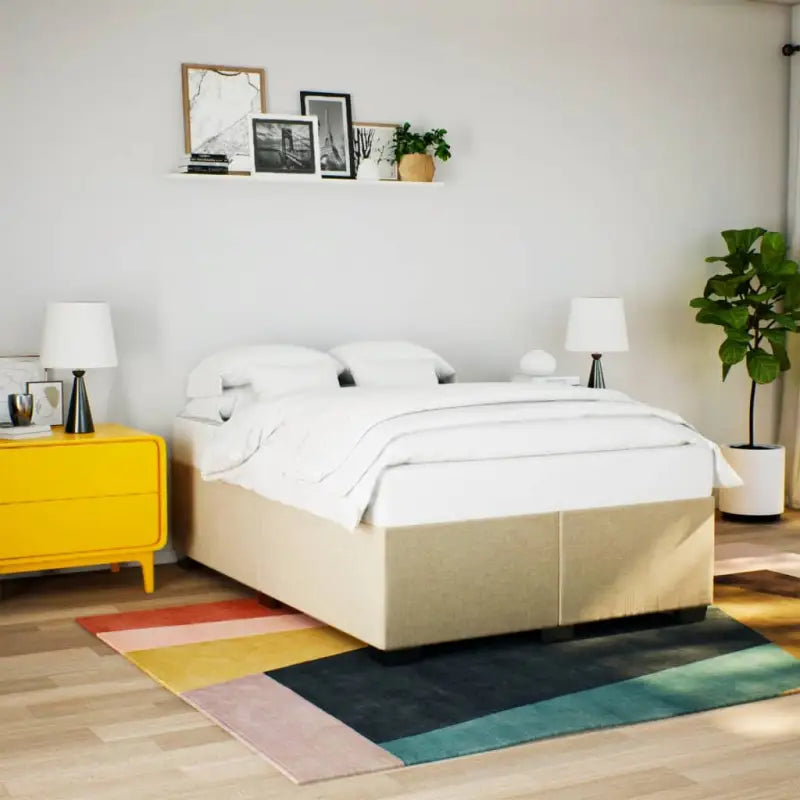 Bedframe met ademend vermogen voor een comfortabele nachtrust - Crème / 160 x 200 cm - Bedden & bedframes