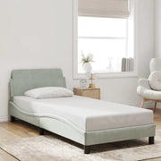 Bedframe met hoofdeinde en multiplex lattenbodem in zacht fluweel - Bedden & bedframes