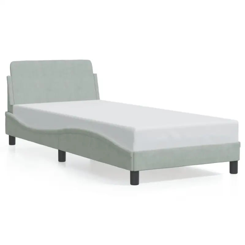 Bedframe met hoofdeinde en multiplex lattenbodem in zacht fluweel - Bedden & bedframes