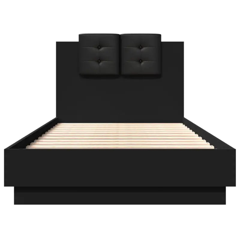 Bedframe met hoofdeinde en multiplex lattenbodem van bewerkt hout - Bedden & bedframes