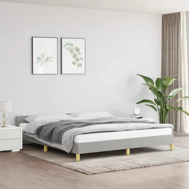Bedframe met hoofdeinde en multiplex lattenbodem voor comfortabele nachtrust - Lichtgrijs / 180 x 200 cm - Bedden &