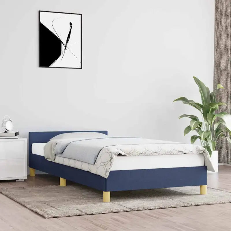 Bedframe met hoofdeinde en multiplex lattenbodem voor comfortabele nachtrust - Blauw / 90 x 200 cm - Bedden & bedframes