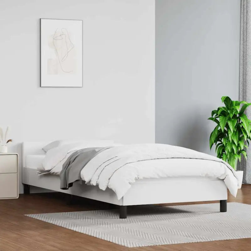 Bedframe met hoofdeinde en multiplex lattenbodem voor een goede nachtrust - Wit / 90 x 200 cm - Bedden & bedframes