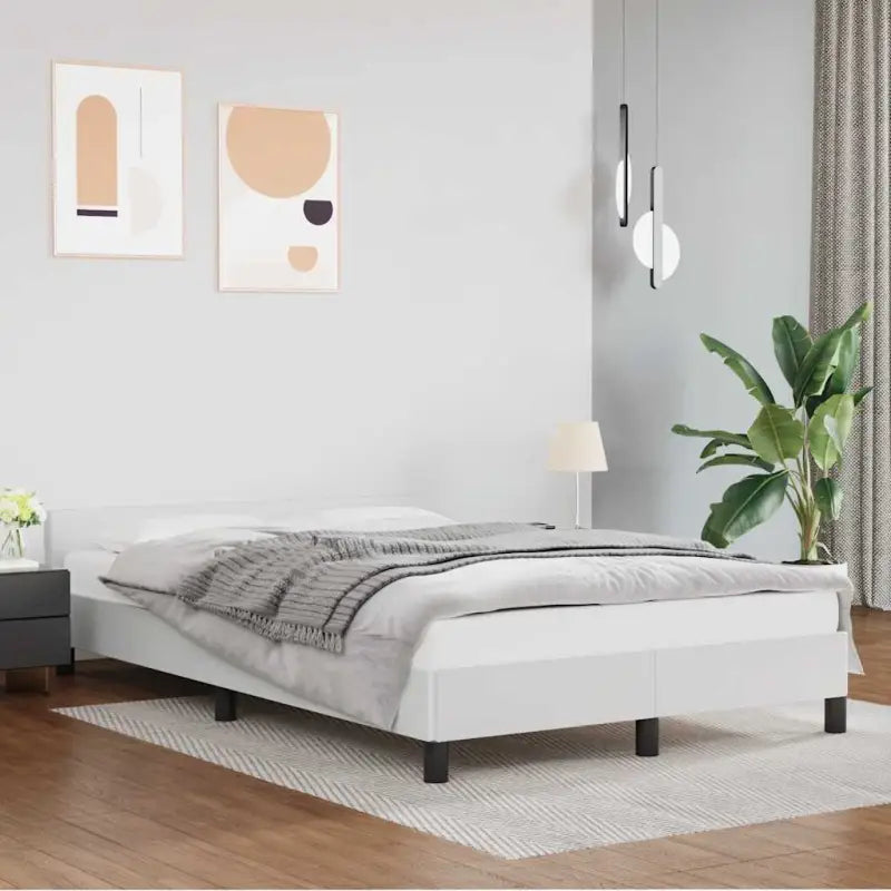 Bedframe met hoofdeinde en multiplex lattenbodem voor een goede nachtrust - Wit / 120 x 200 cm - Bedden & bedframes