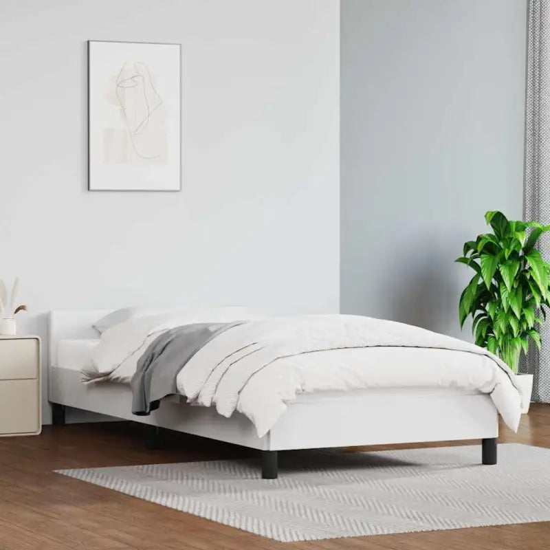 Bedframe met hoofdeinde en multiplex lattenbodem voor een goede nachtrust - Wit / 100 x 200 cm - Bedden & bedframes