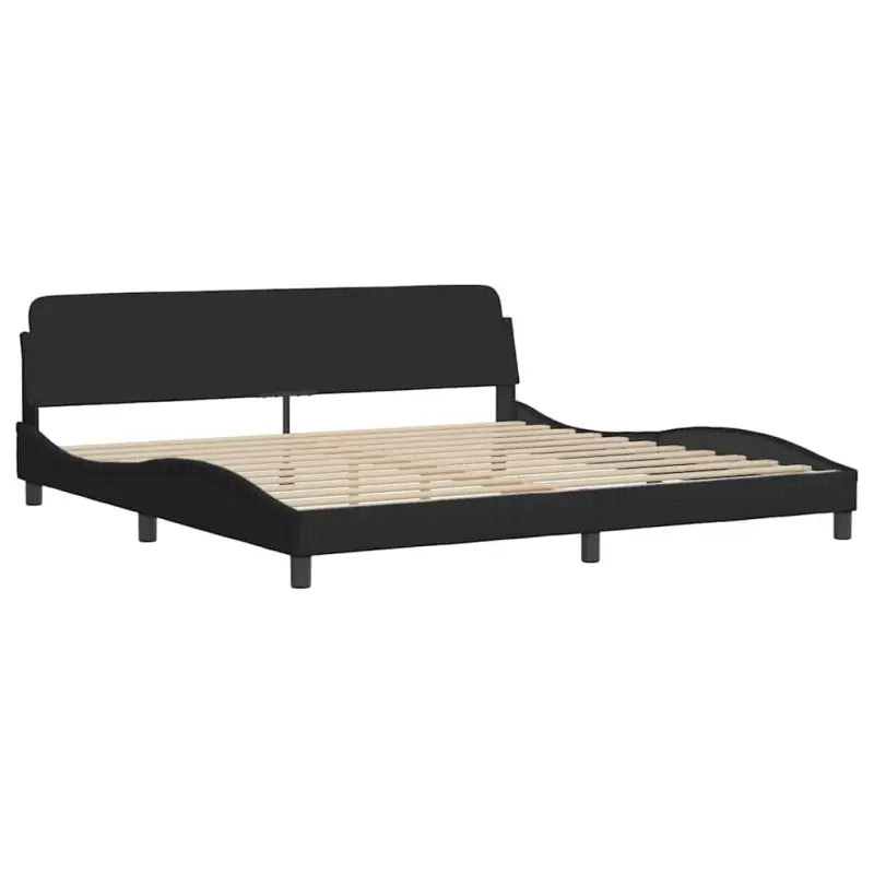 Bedframe met LED-verlichting en ademend vermogen in zwart materiaal - Bedden & bedframes