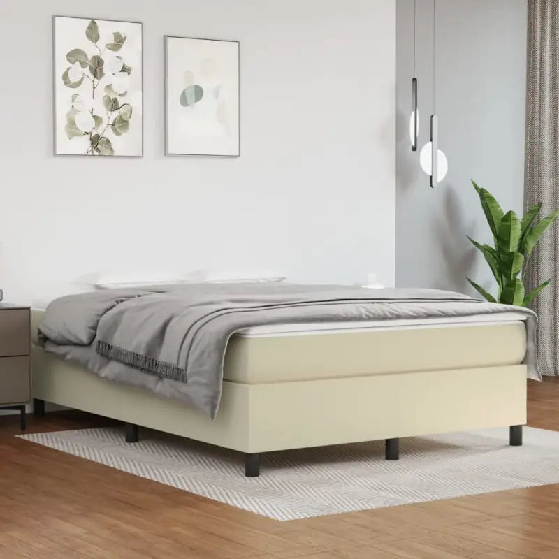 Bedframe met multiplex lattenbodem voor een comfortabele slaapervaring - Crème / 140 x 200 cm / 35 cm - Bedden &