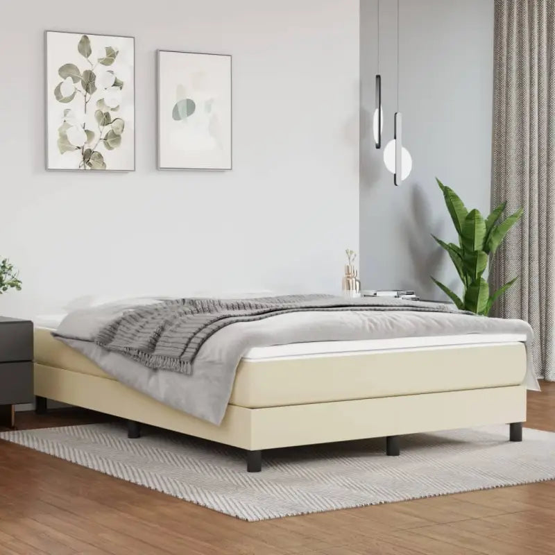 Bedframe met multiplex lattenbodem voor een comfortabele slaapervaring - Crème / 140 x 200 cm / 25 cm - Bedden &