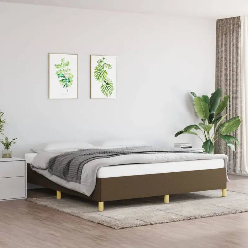Bedframe met multiplex lattenbodem voor een comfortabele nachtrust - Donkerbruin / 160 x 200 cm / 35 cm - Bedden &