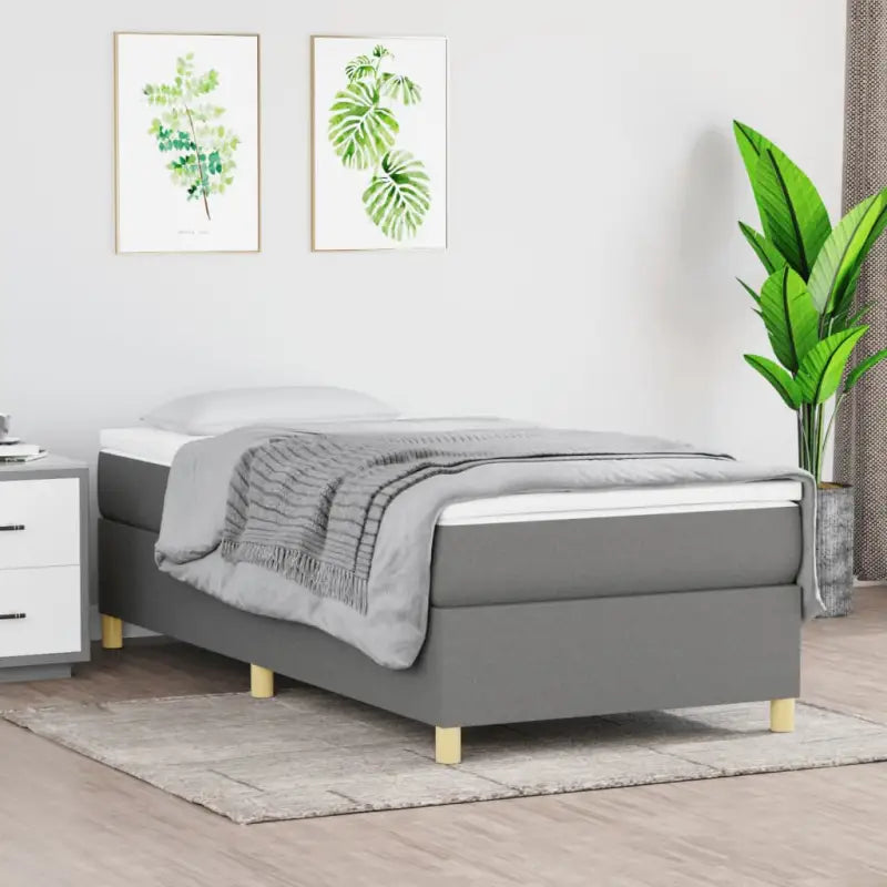 Bedframe met multiplex lattenbodem voor een comfortabele nachtrust - Donkergrijs / 90 x 190 cm / 35 cm - Bedden &