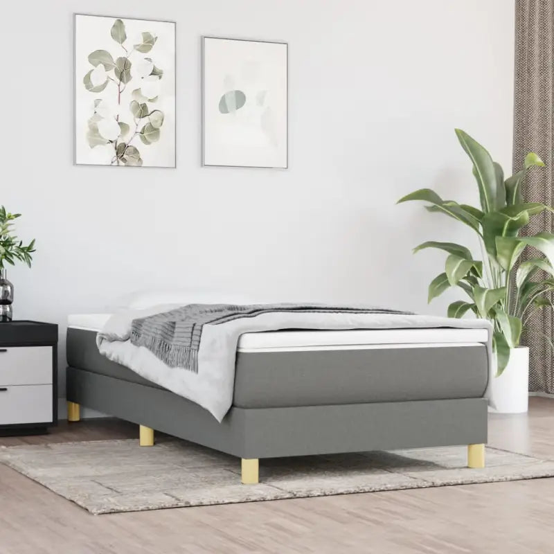 Bedframe met multiplex lattenbodem voor een comfortabele nachtrust - Donkergrijs / 100 x 200 cm / 25 cm - Bedden &