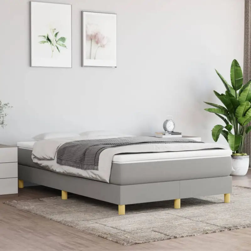 Bedframe met multiplex lattenbodem voor een comfortabele nachtrust - Lichtgrijs / 120 x 200 cm / 25 cm - Bedden &
