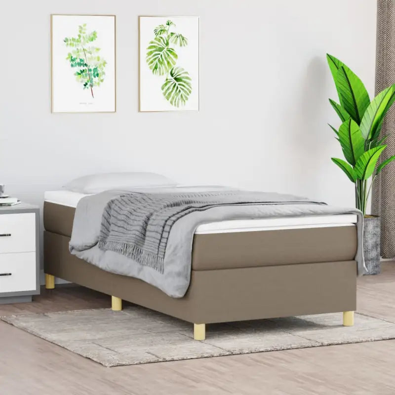 Bedframe met multiplex lattenbodem voor een comfortabele nachtrust - Taupe / 100 x 200 cm / 35 cm - Bedden & bedframes