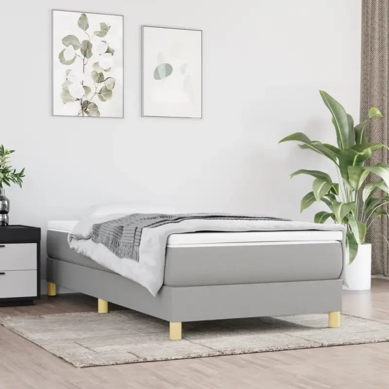 Bedframe met multiplex lattenbodem voor een comfortabele nachtrust - Lichtgrijs / 80 x 200 cm / 25 cm - Bedden &