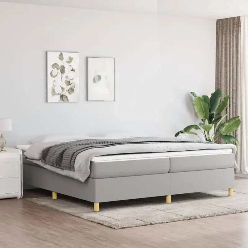Bedframe met multiplex lattenbodem voor een comfortabele nachtrust - Lichtgrijs / 200 x 200 cm / 35 cm - Bedden &
