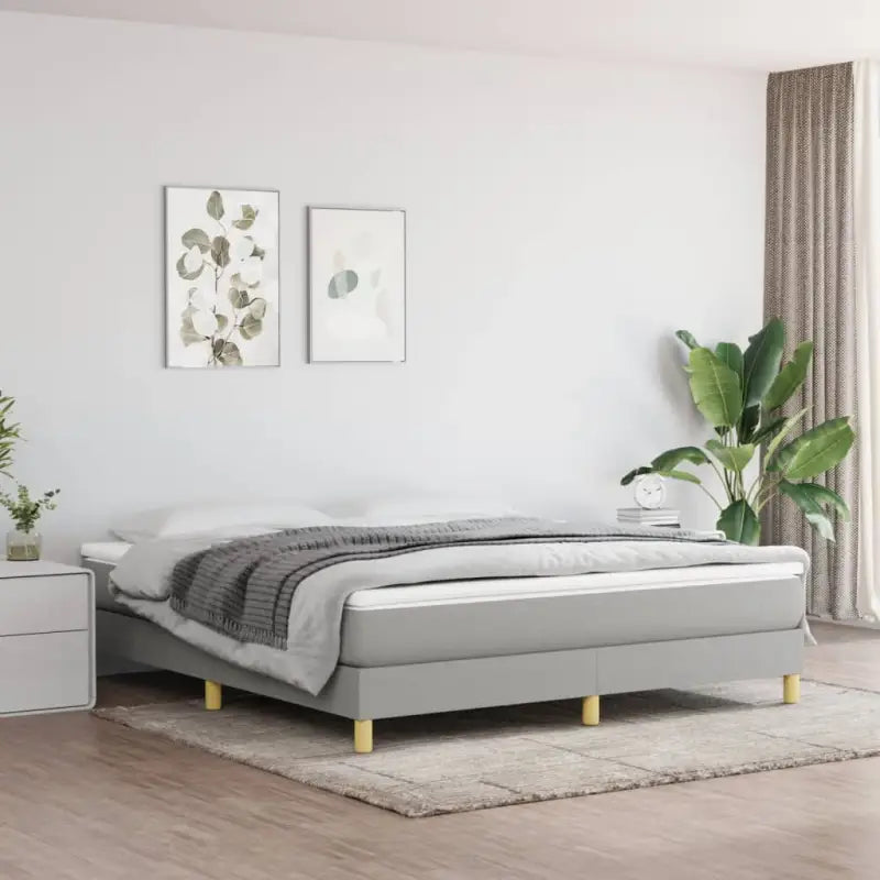 Bedframe met multiplex lattenbodem voor een comfortabele nachtrust - Lichtgrijs / 180 x 200 cm / 25 cm - Bedden &
