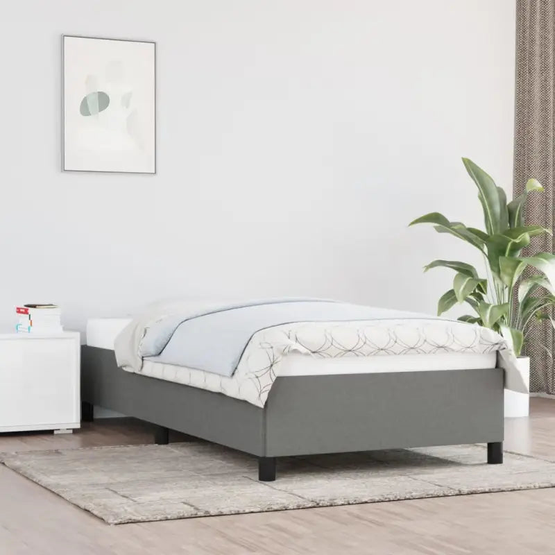 Bedframe met multiplex lattenbodem voor een stevige ademende slaapplaats - Donkergrijs / 90 x 200 cm / 35 cm - Bedden &
